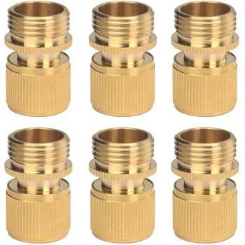 

6 Pieces Brass Quick Female External Pipe Thread Faucet Connector Garden Hose Nozzle(US Thread)