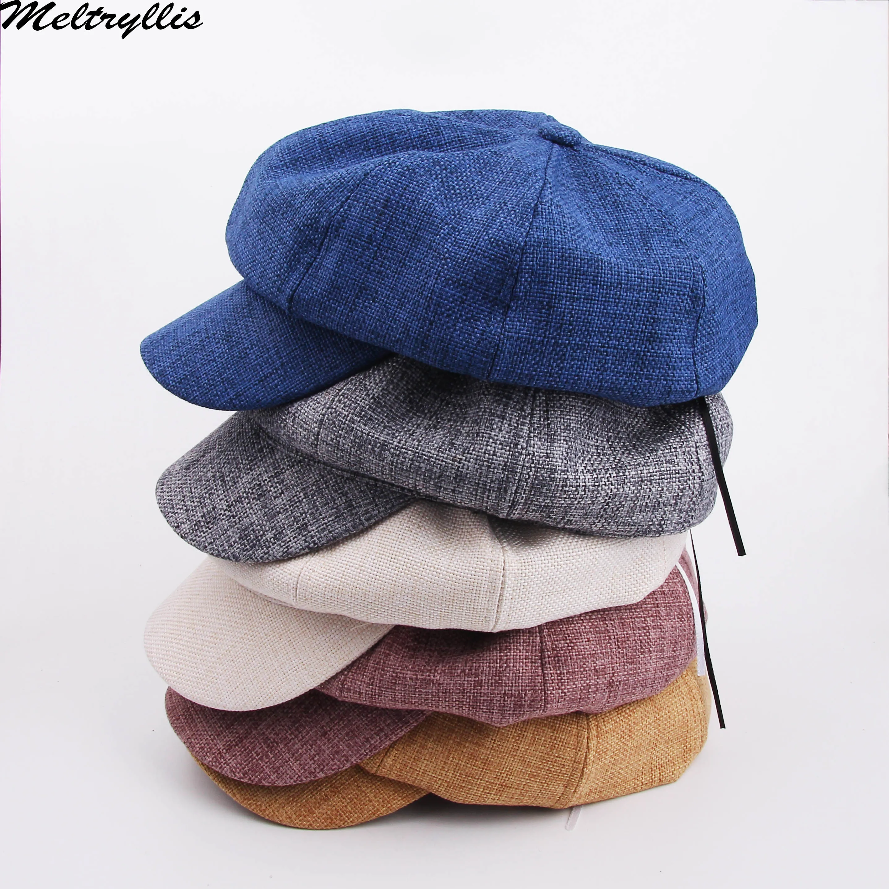 

[Meltryllis]Spring Autumn Octagonal Hats For men Women Solid Caps Stylish Artist Painter Newsboy Hats Women'S Casual Berets
