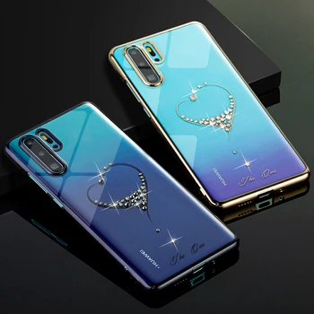 

Kingxbar Rhinestone Crystals Case Cover For Huawei P30 Pro Luxury Hard Plated Clear PC Protection Phone Cases For Huawei P30 Pro