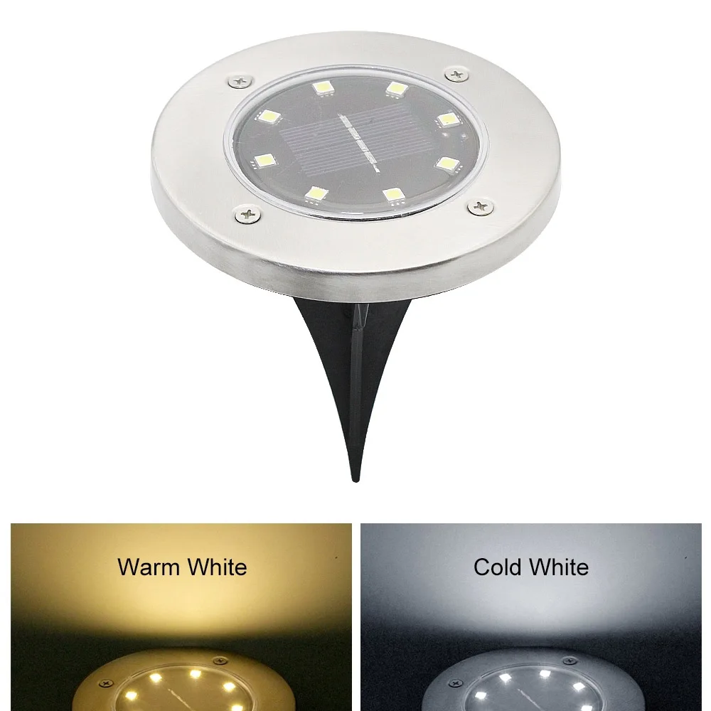 

8 LED Solar Ground Light Waterproof Garden Pathway Solar Lawn Lamp for Home Yard Driveway Stairs Road Landscape Lighting