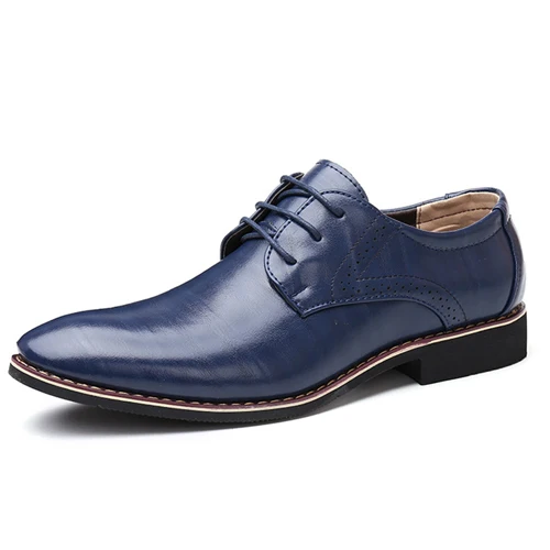 blue leather shoes