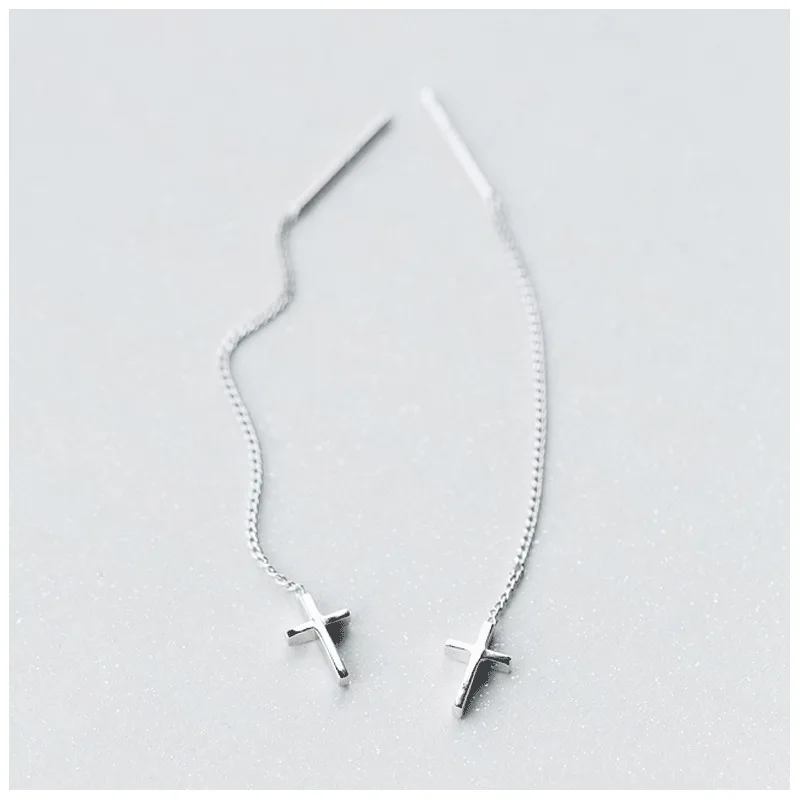 Trustdavis Аутентичные минималистичные серьги подвески из стерлингового серебра 925