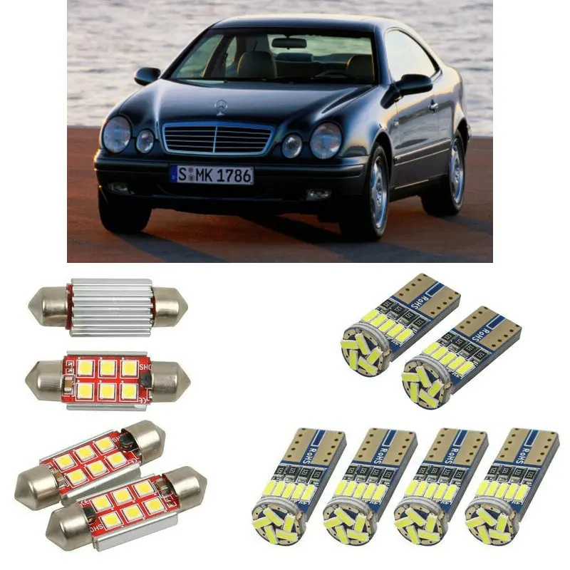 Внутренний светодиодный автомобильный светильник s для mercedes clk c208 coupe clk Кабриолет a208 cabrio лампы для автомобилей номерной знак светильник 4 шт