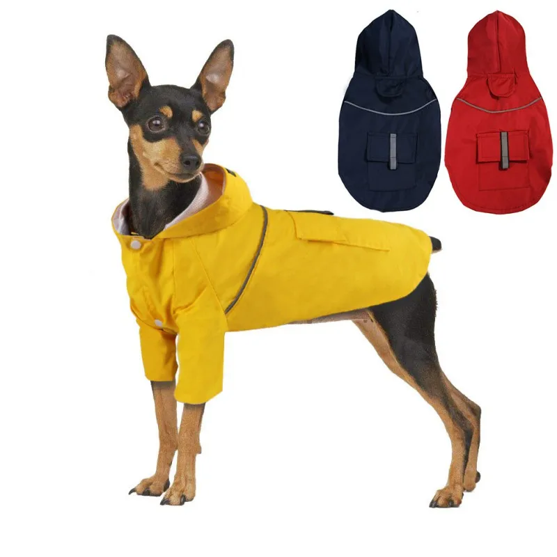 

Pet Dogs Raincoat Clothes Spring Summer Waterproof Solid Color Rain Jumpsuit For Big Medium Small Dogs Outdoor Pet Clothing Coat