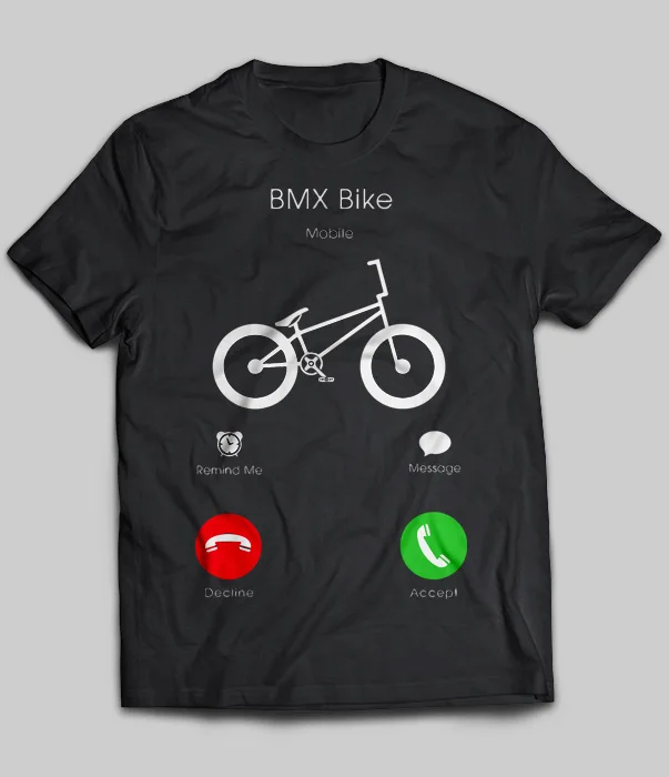 

Bmx Bike Mobile Remind Me Message Decline Accept T-Shirt Men's Short Sleeve T-Shirt