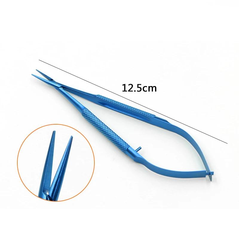 Titanium Tlloy Surgical Instruments Ophthalmic Microsurgical Dental Instruments Needle Holder + 11.5cm Scissors + Tweezers