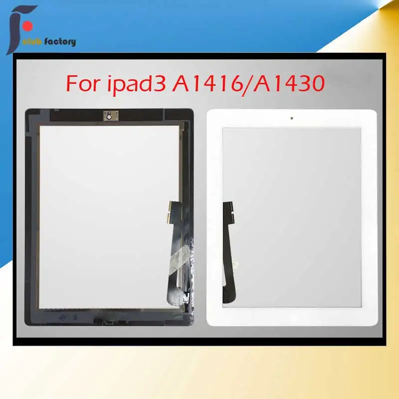 1 шт. для iPad 3 A1430 A1416 A1403 сенсорный ЖК-экран Внешний сенсорный экран дигитайзер Передняя стеклянная панель с домашней кнопкой Замена