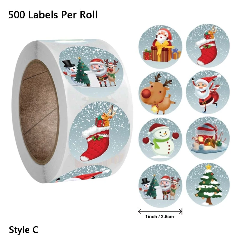 2022 NewH58A 500pcs Merry Christmas Handmade Sticker Card Box Package Santa Thank You Label Sealing Stickers | Канцтовары для офиса