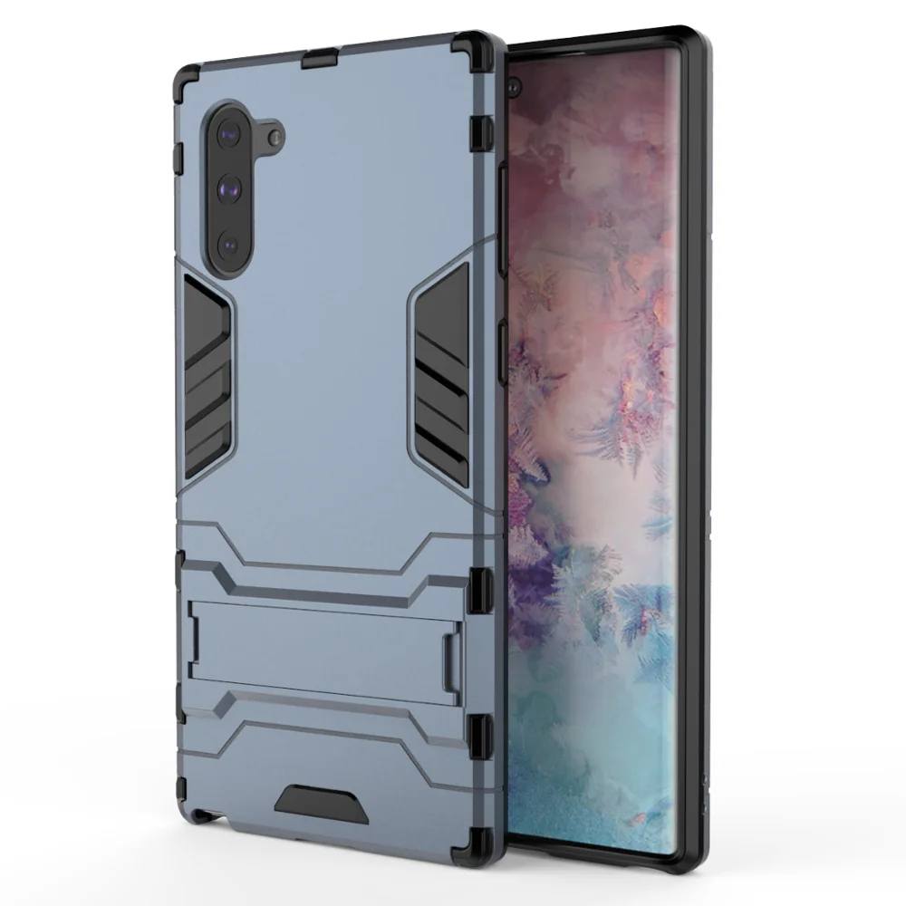 OUDINI Back Cover Stand Armor Shockproof Case For Samsung Galaxy note10 note10plus Case For Samsung note10 case - Цвет: NavyBlue