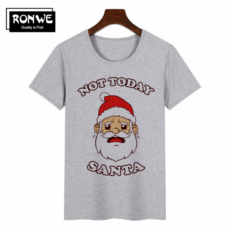 Женская футболка с изображением Санта Клауса, забавная Рождественская Футболка Harajuku, корейские топы, Kawaii, уличная одежда, Camiseta Mujer - Цвет: P1853N-grey
