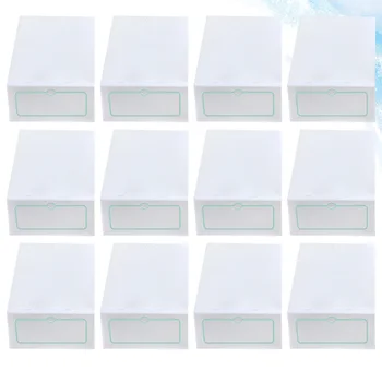 

12PCS Shoes Boxes Plastic Stackable Thickenes Transparent Shoes Case Shoe Container Sundries Box for Dorm Home