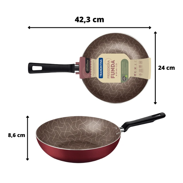 24cm Red Loreto Tramontina Nonstick Funda Frying Pan - Pans - AliExpress