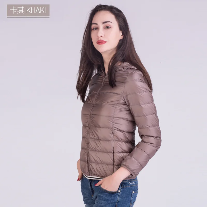 khaki kpop14 цветов горячая распродажа белый утиный пух зимнее пуховое пальто куртка женская одежда для Хэллоуина женские топы blusas - Цвет: khaki