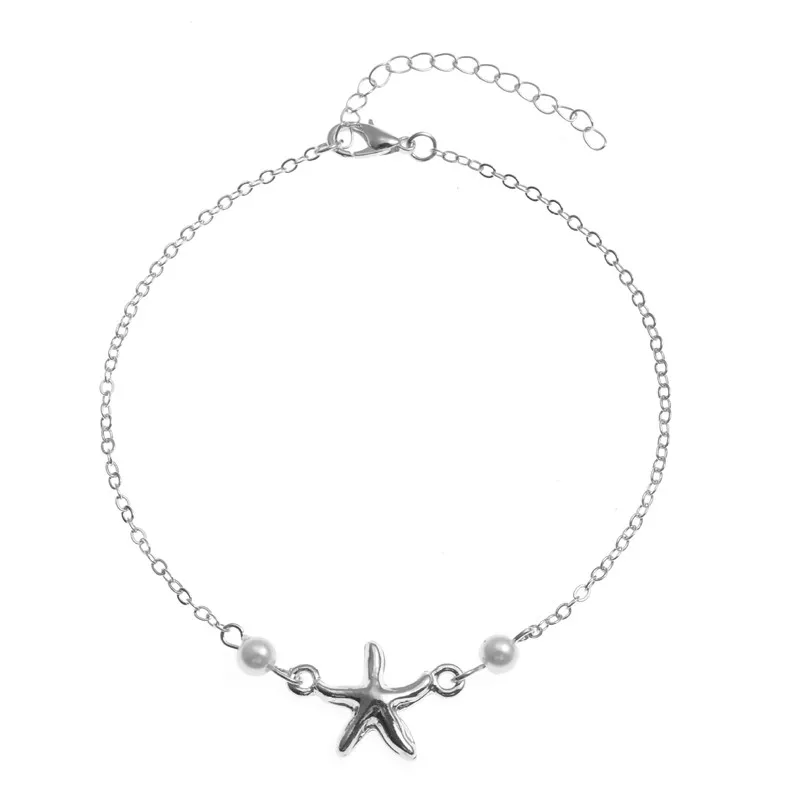 Trendy Starfish Anklet Feet Bracelet For Women Imitation Pearls Beach Footwear Anklets Boho Style Party Summer Jewelry 2020 New - Image 2