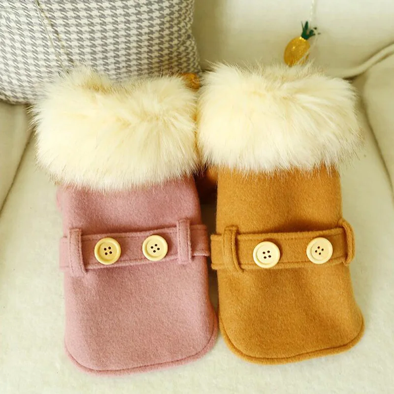 Warm Winter Jacket For Dogs Polyester Coat Dog Clothes Two Feet Pet Costume French Bulldog Clothes For Small Pets XS S M L XL
