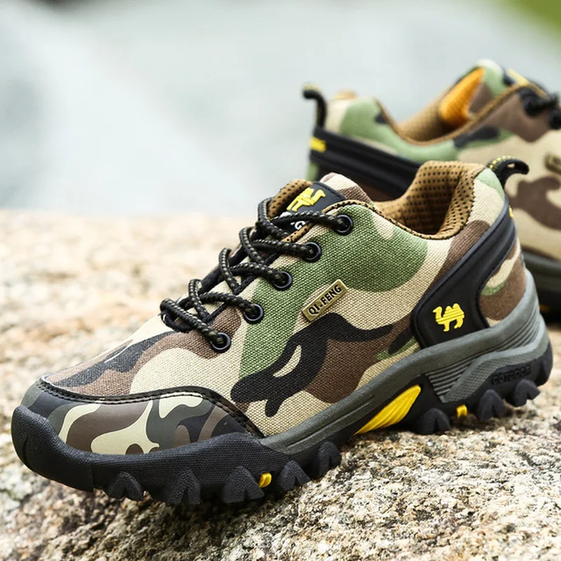 

Men Outdoor Hiking Shoes Camouflage Canvas Shoes Women Trekking Climbing Walking Travel Sport Sneakers Calzado De Senderismo