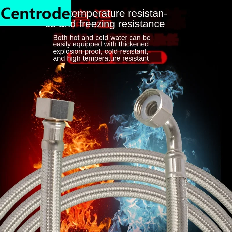 Unilateral articulated elbow 304 stainless steel braided hose water heater toilet angle valve faucet hot cold water inlet pipe stainless steel tube steel pipe