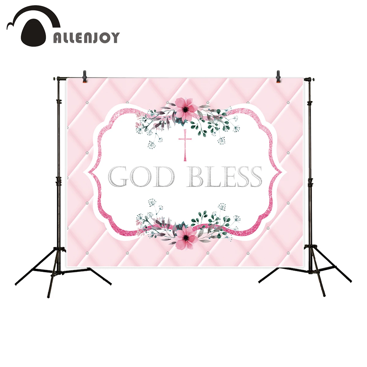 Фон Allenjoy God Bless тканевые цветы листья фотобудка Святого Причастия печатные