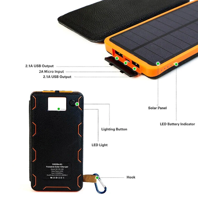 Панель power Bank чехол Зарядное устройство DIY комплекты Коробка для samsung портативный складной светодиодный двойной usb порты Солнечный