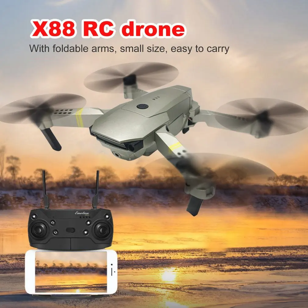 X88 Wifi FPV Foldable RC Drone with 4k HD Camera Altitude Hold Headless Mode RC Helicopter 1