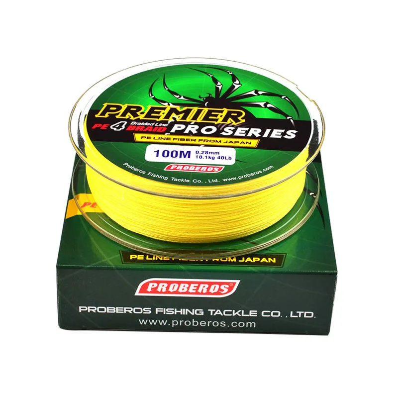 Yellow 100 м PE смотанная леска доступна 6LB-100LB PE линия Зеленая упаковка ZY01 - Цвет: Yellow