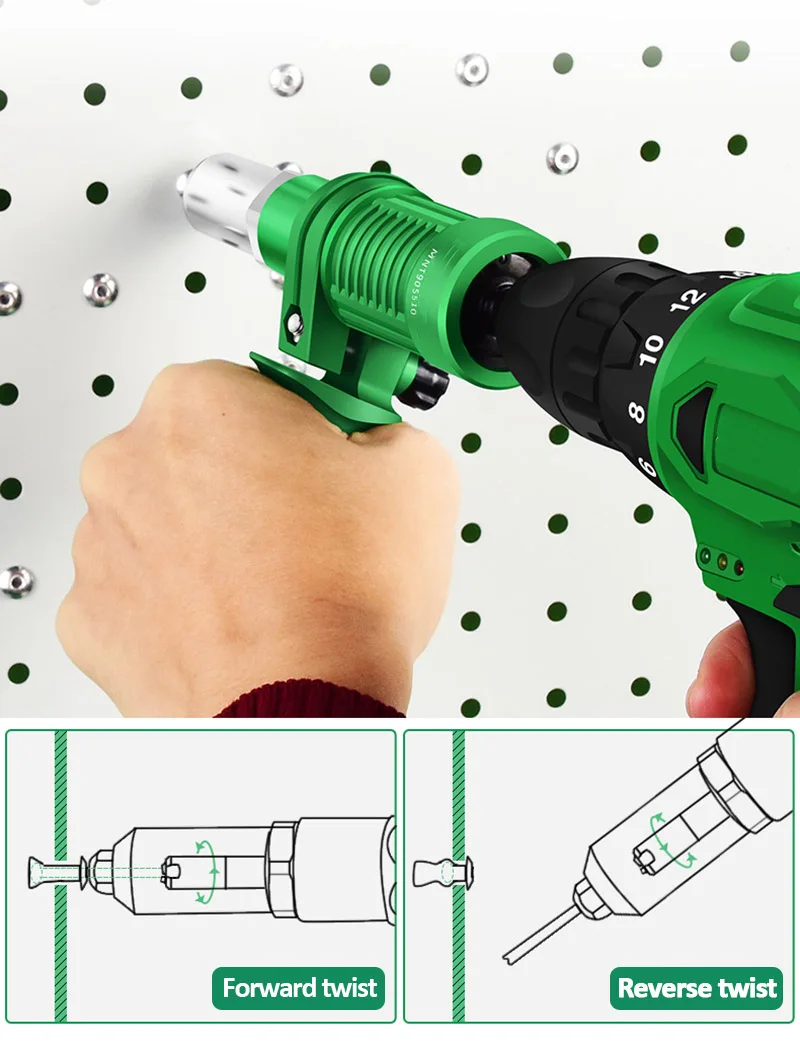 Electric Rivet Gun Adapter Electric Drill Blind Rivet Gun Head 2.4mm-4.8mm Industrial Handheld Pull Nut Tool