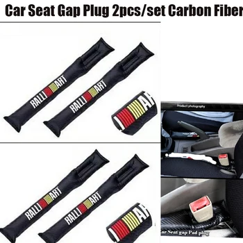 

2PCS/SET Carbon pu Car Seat Gaps Plug Protective Padding for Mistubishi Lancer 10 9 EX Eclipse Galant outlander Ralliart logo