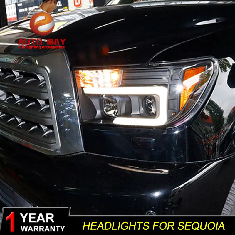 Автомобильный Стильный чехол на голову для Toyota Tundra sequoia фары 2007-2013 светодиодный sequoia фары DRL двойной луч Биксенон HID