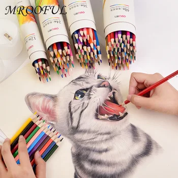 

12/24/36/48 Pcs/box Kawaii Colors Oil Pencils Crayon for Kids DIY Painting Art Supplies School Office Drawing Sketch Stationery