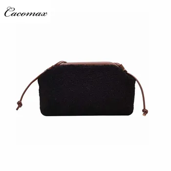 

Net red with wool plush bag women 2019 popular new Korean version of Joker Messenger bag girl shoulder bag