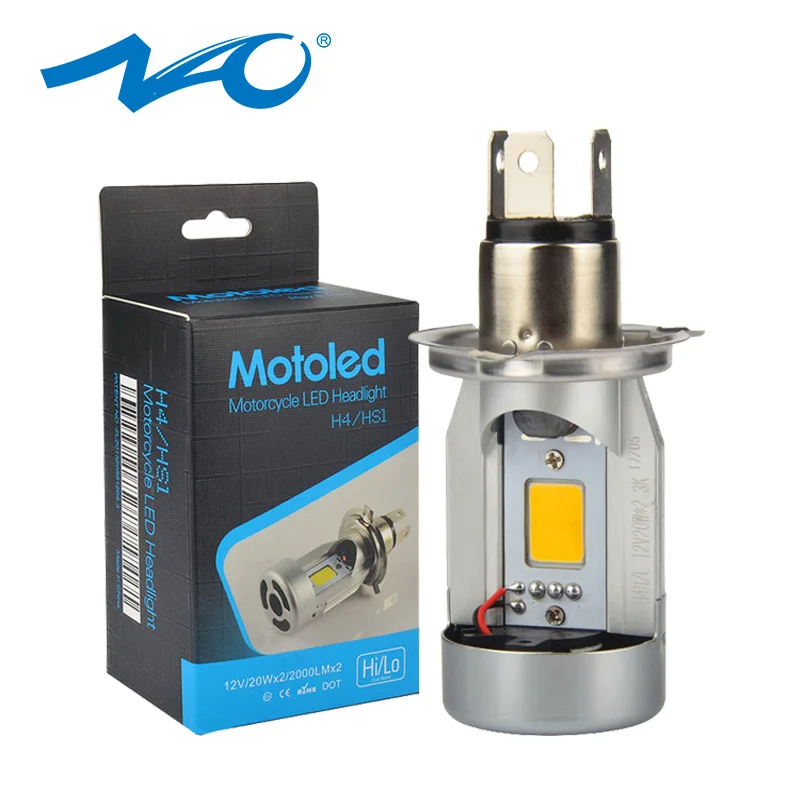 NAO h4 led moto rcycle головной светильник Для gn125 HS1 Moto rbike лампы Высокий Низкий 20 Вт COB 12 В