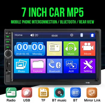 

Auto MP5 Player 2DIN Universal Car Bluetooth MP5 Colorful Buttons Car MP5 Durable Remote Control