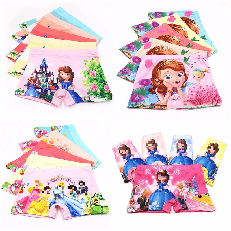 

5pcs/lot kids girls panties soft Boxer Briefs 3D princess Girls Underwear Children Kid Baby cartoon Panties Underpants wholesale