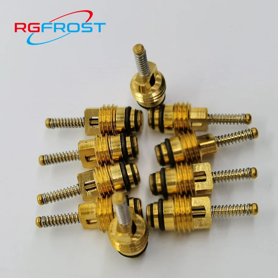 50pcs R12 R134a Refrigeration Tire Valve Stem Copper Cores M8*1 NBR Automotive Air-Conditioning Valve Core/Needle For Buick