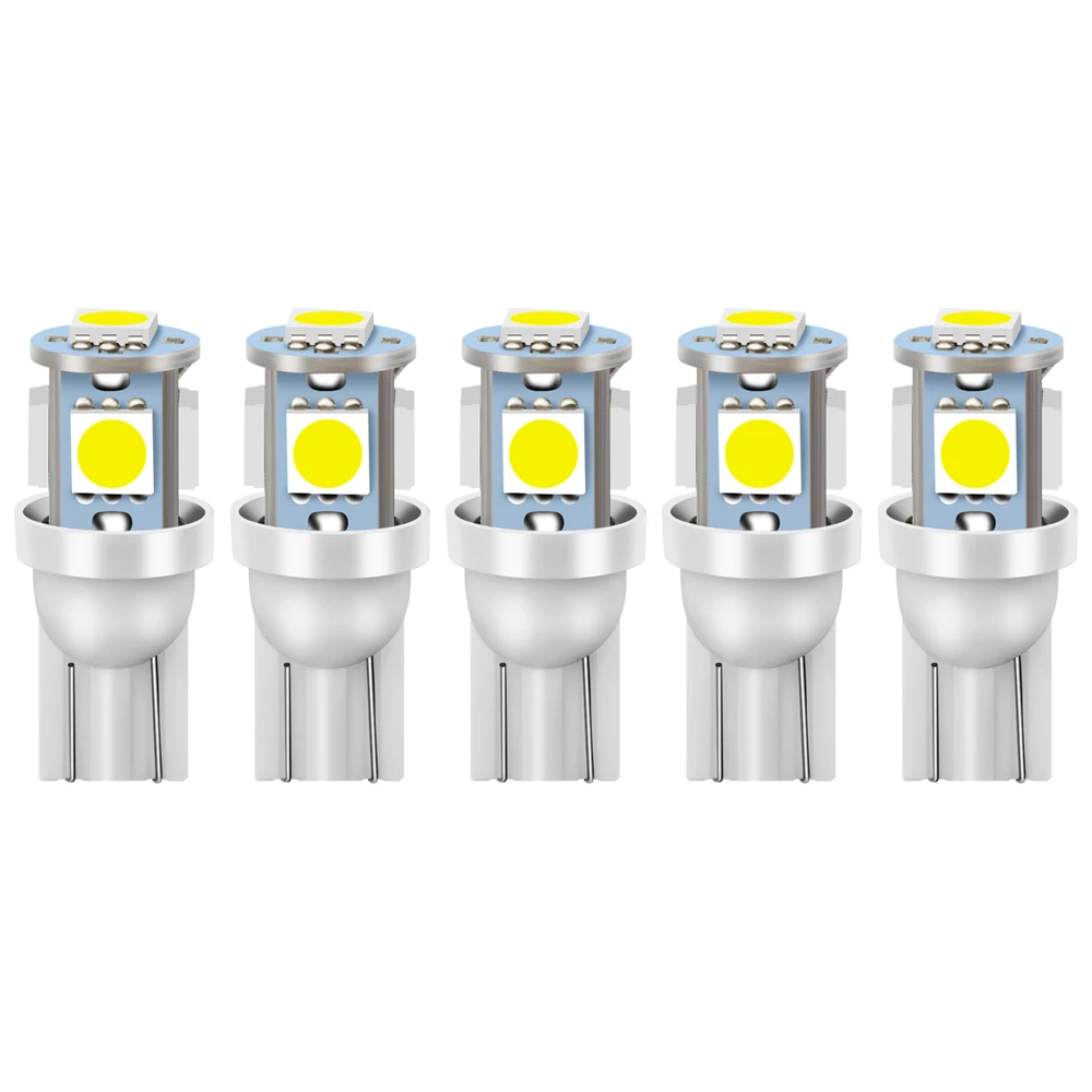 5X Led W5W T10 светодиодный светильник 5050 SMD авто клиновидная лампа для Nissan Qashqai Almera Juke