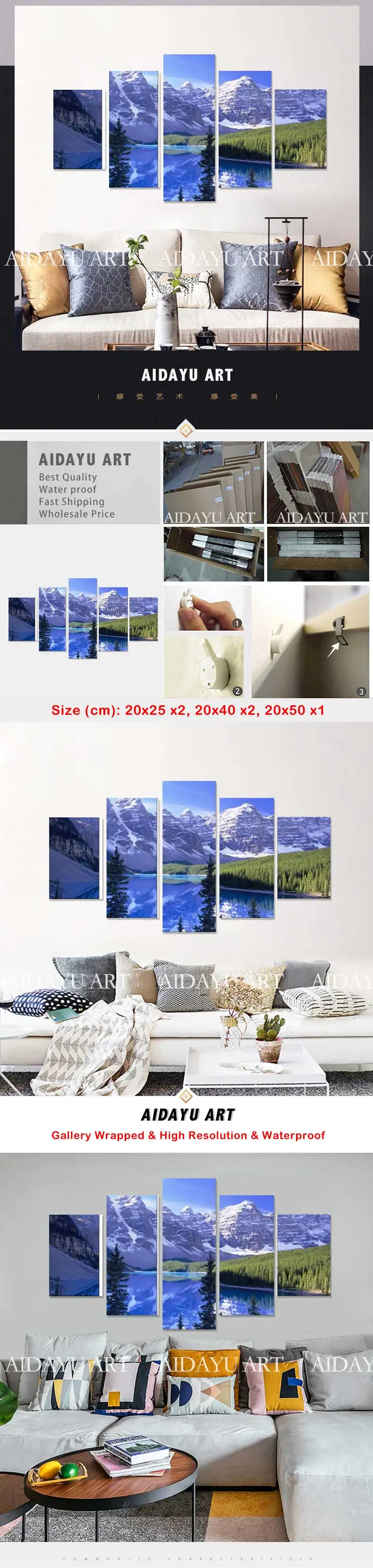 Обрамленная картина написанная в стиле модерн, печать на холсте Wall art Для Офис украшен растягивается готовы повесить