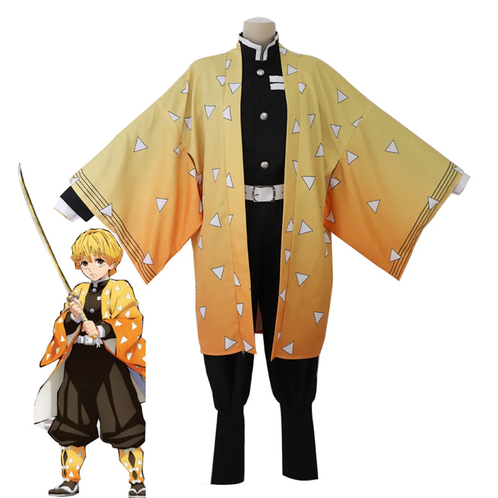 VEVEFHUANG аниме Demon Slayer Косплей Костюм Kimetsu no Yaiba Kamado Tanjirou Kamado Nezuko Agatsuma Zenitsu Tomioka Giyuu Cos - Цвет: Zenitsu clothes