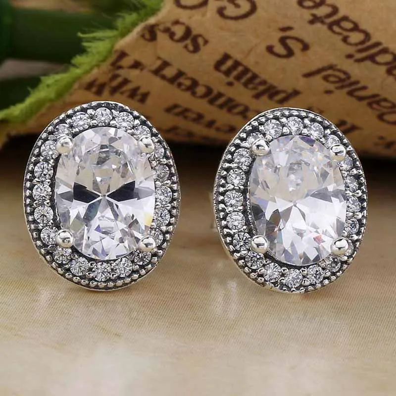 Оригинальные женские винтажные элегантные сережки-гвоздики с кристаллами для женщин, 925 пробы серебряные серьги, свадебный подарок, ювелирные изделия Diy