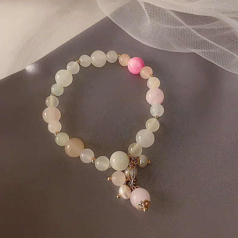 For Women Original Design Natural Crystal Elastic Bracelet Korea Strawberry Buddha Series Girl | Украшения и аксессуары