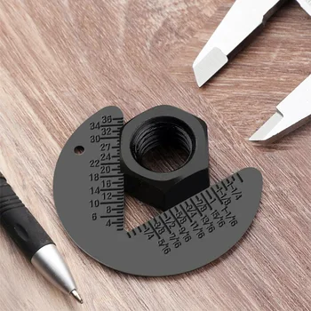 

Gauge Hexagon Screw Nut Metric Inch Integrated Model Radius Gauge 60 Degree Tooth Pitch Ruler Measuring Tools