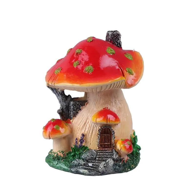 Mini Landscape Fairy Garden Red Mushroom House Flower Pot Bonsai Decor #A 