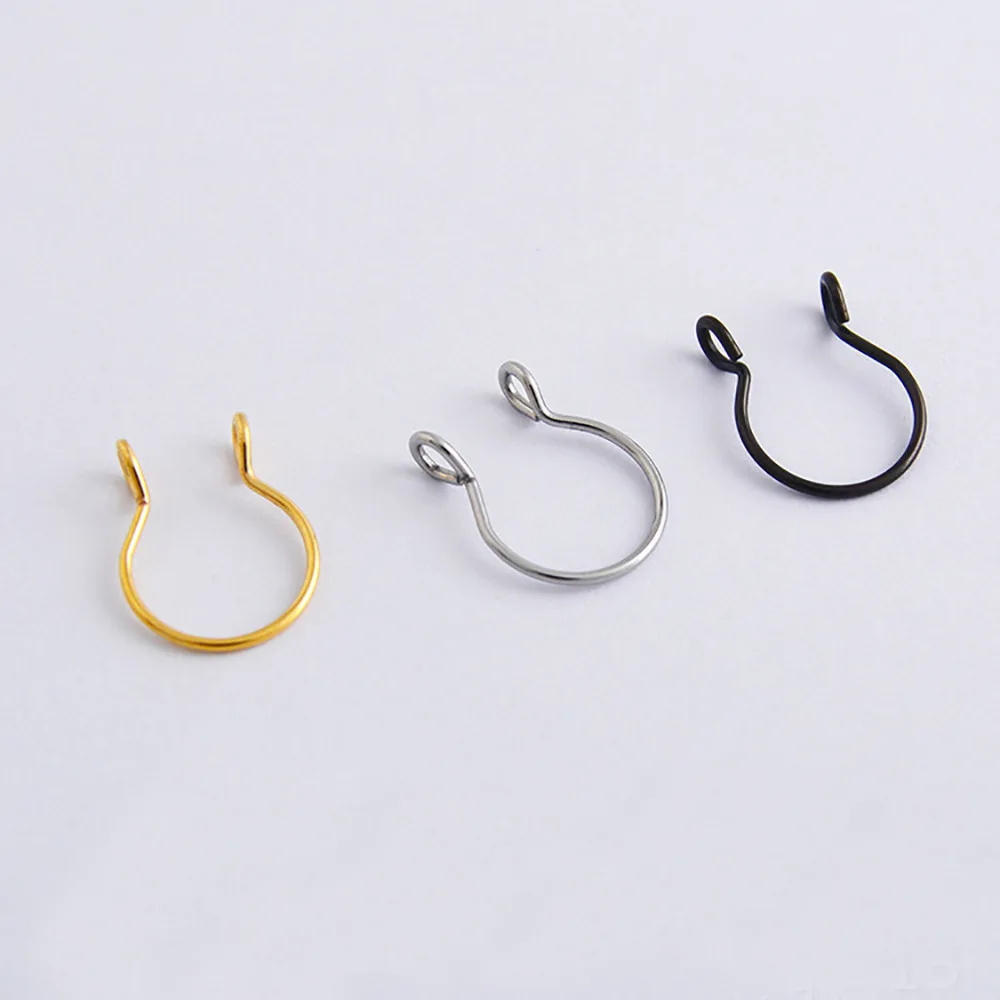Unisex U Shaped Fake Nose Ring Hoop Septum Rings Stainless Steel Nose Piercing Fake Piercing Oreja Pircing Jewelry-3