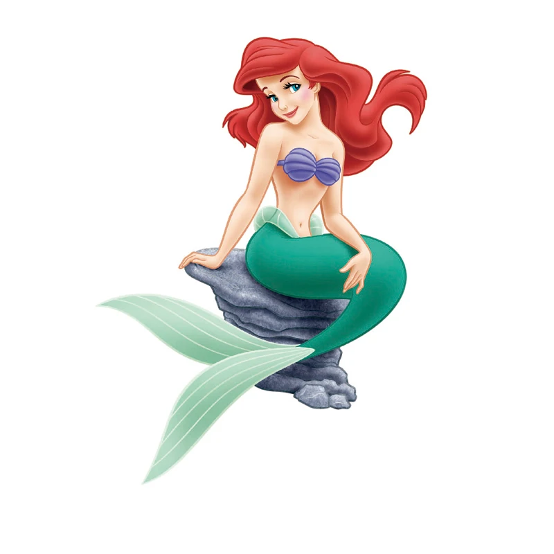 

1PCS Girls Cartoon Fashion Clothes Accessories Ariel Princess Icon Thermal Transfer Sticker Iron On Patch Applique Cute Printing