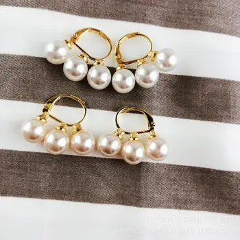 

Celi-Style Small Pearl Simple Retro Elegant vintage druzy hoop Christmas Earrings Kolczyki damskie oorknopjes oorringen