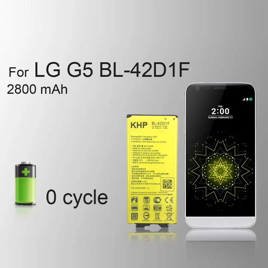 2019 KHP новый 100% BL 42D1F аккумулятор для телефона LG G5 H868 H860 F700K H850 настоящий 2800 мАч