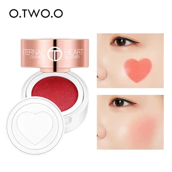 

O.TWO.O Heart Shape Make up Blusher Waterproof 4 Colors Air Cushion Blush Stamp Peach Color Party Blusher Tattoo Makeup