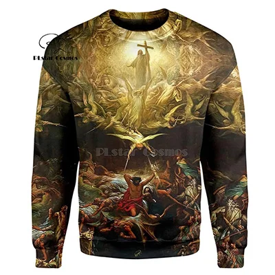 sweatshirt PLstar Космос Триумф христианства 3d толстовки/Толстовка зима осень Забавный Harajuku с длинным рукавом Уличная одежда - Цвет: sweatshirt