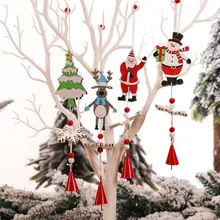 1 шт., рождественская подвеска, деревянный декор, Рождественский колокольчик, струнный дом, креативная Рождественская елка, Санта Клаус, снеговик, лось,, A30912