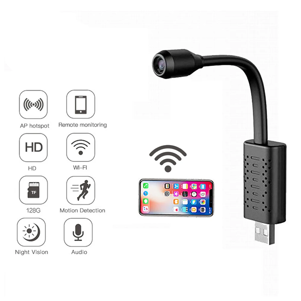 Wi Fi умная камера видеонаблюдения с USB мини IP HD P2P CCTV Облачное хранилище умное ИИ