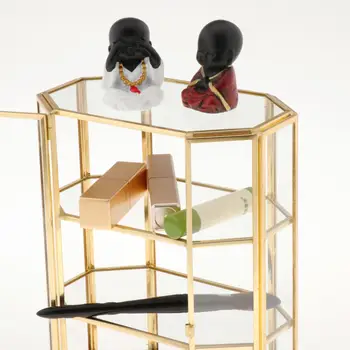 

Vintage Storage Box Geometric Glass Jewelry Box Retro Display Box Case Organizer